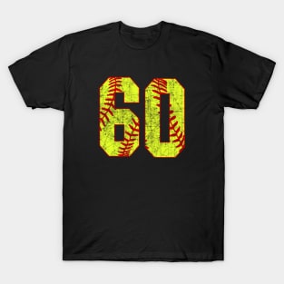 Fastpitch Softball Number 60 #60 Softball Shirt Jersey Uniform Favorite Player Biggest Fan T-Shirt